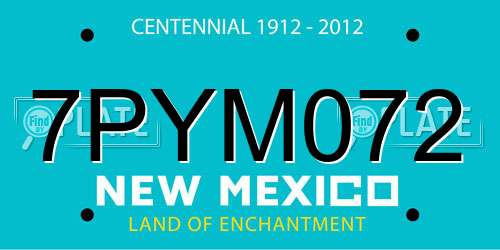 7PYM072 New Mexico License Plate