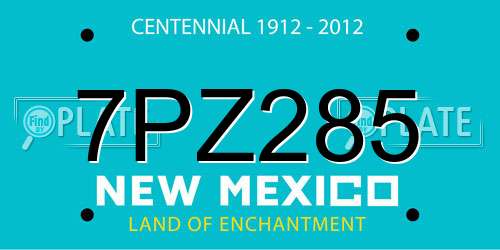 7PZ285 New Mexico License Plate