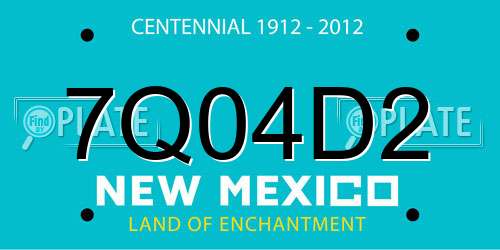 7Q04D2 New Mexico License Plate