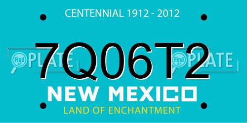 7Q06T2 New Mexico License Plate