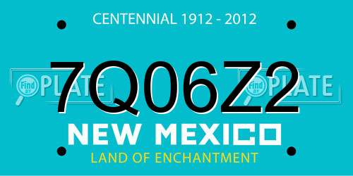7Q06Z2 New Mexico License Plate