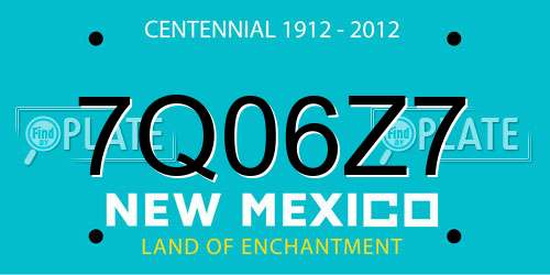 7Q06Z7 New Mexico License Plate