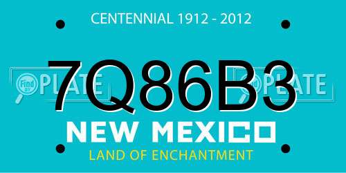 7Q86B3 New Mexico License Plate