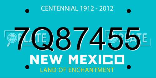 7Q87455 New Mexico License Plate