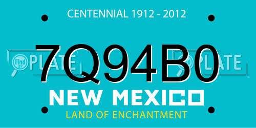 7Q94B0 New Mexico License Plate