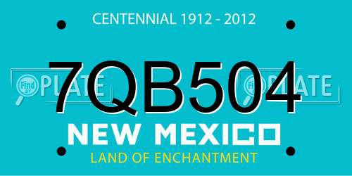 7QB504 New Mexico License Plate