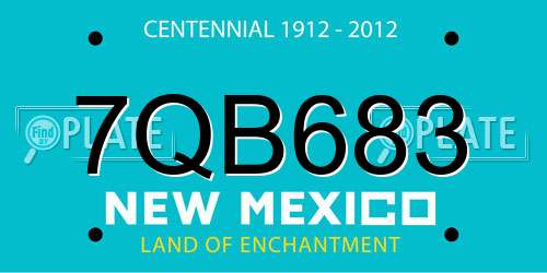 7QB683 New Mexico License Plate