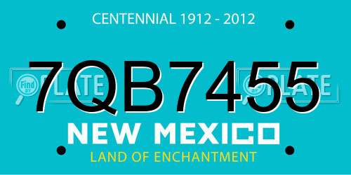 7QB7455 New Mexico License Plate