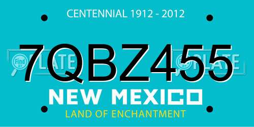 7QBZ455 New Mexico License Plate