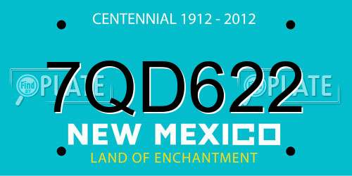 7QD622 New Mexico License Plate