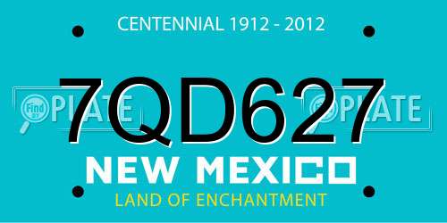 7QD627 New Mexico License Plate