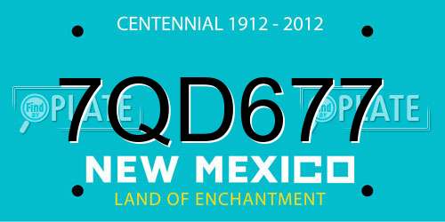 7QD677 New Mexico License Plate