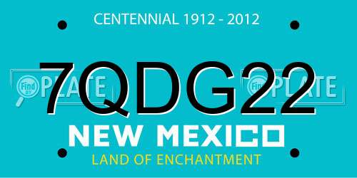 7QDG22 New Mexico License Plate