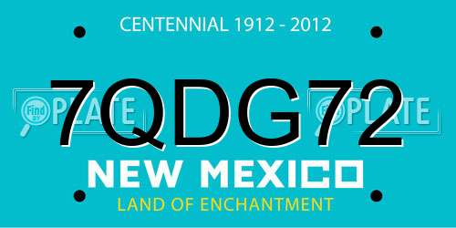 7QDG72 New Mexico License Plate