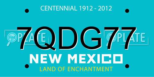 7QDG77 New Mexico License Plate