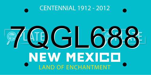 7QGL688 New Mexico License Plate