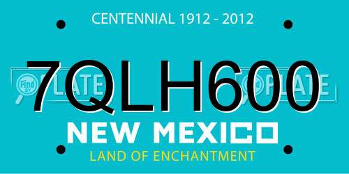 7QLH600 New Mexico License Plate