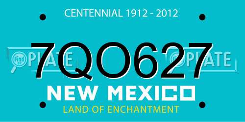 7QO627 New Mexico License Plate
