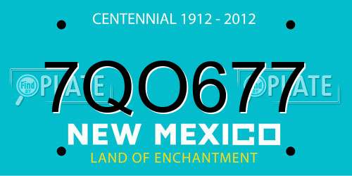 7QO677 New Mexico License Plate