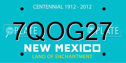 7QOG27 New Mexico License Plate