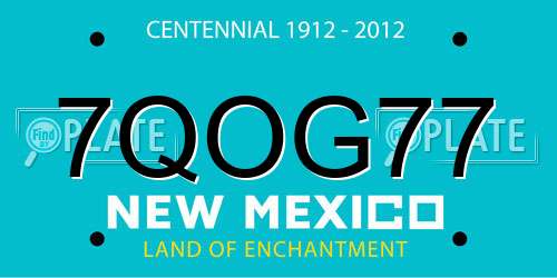7QOG77 New Mexico License Plate
