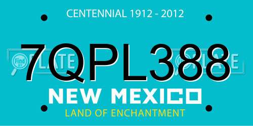 7QPL388 New Mexico License Plate