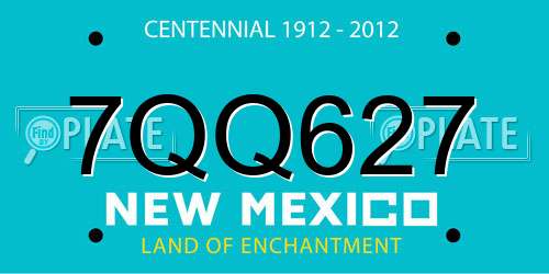 7QQ627 New Mexico License Plate