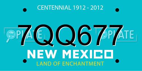 7QQ677 New Mexico License Plate