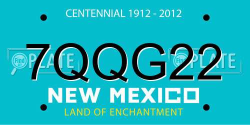 7QQG22 New Mexico License Plate