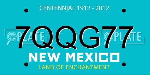 7QQG77 New Mexico License Plate