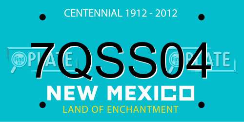 7QSS04 New Mexico License Plate