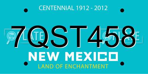 7QST458 New Mexico License Plate