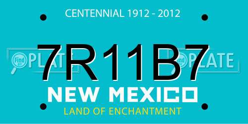 7R11B7 New Mexico License Plate