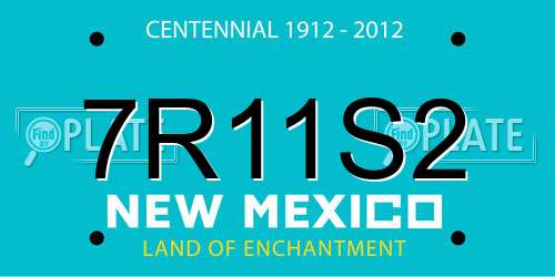 7R11S2 New Mexico License Plate