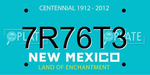 7R76T3 New Mexico License Plate