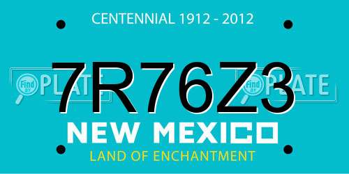 7R76Z3 New Mexico License Plate