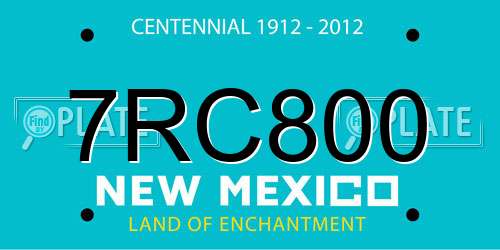 7RC800 New Mexico License Plate