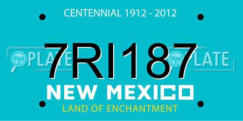 7RI187 New Mexico License Plate