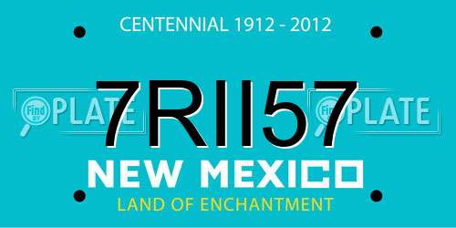 7RII57 New Mexico License Plate