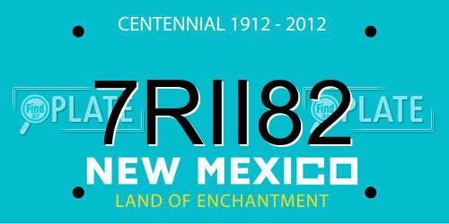 7RII82 New Mexico License Plate