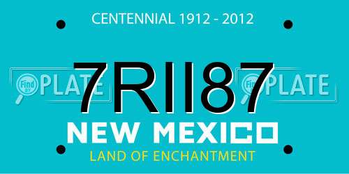 7RII87 New Mexico License Plate