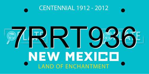 7RRT936 New Mexico License Plate