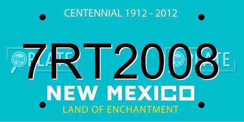 7RT2008 New Mexico License Plate