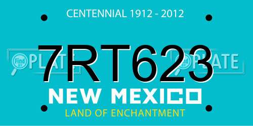 7RT623 New Mexico License Plate
