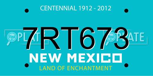 7RT673 New Mexico License Plate