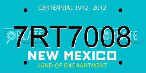 7RT7008 New Mexico License Plate