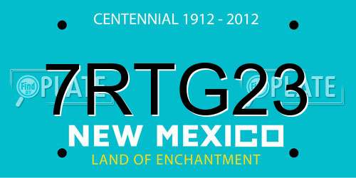 7RTG23 New Mexico License Plate
