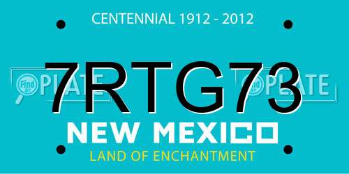 7RTG73 New Mexico License Plate