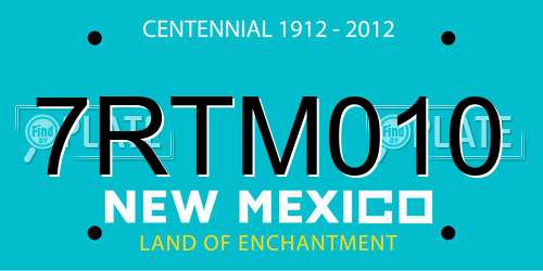 7RTM010 New Mexico License Plate