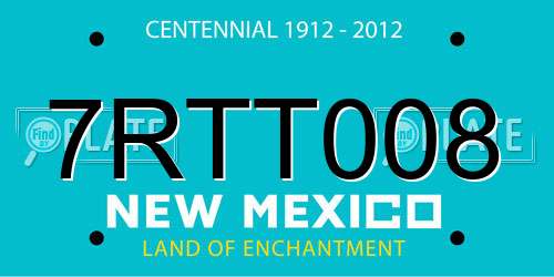 7RTT008 New Mexico License Plate